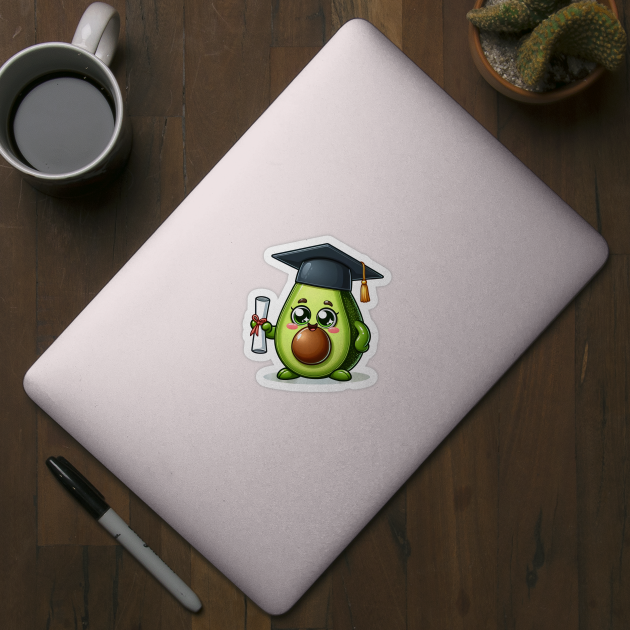 Cute Kawaii Graduation Avocado by Luvleigh